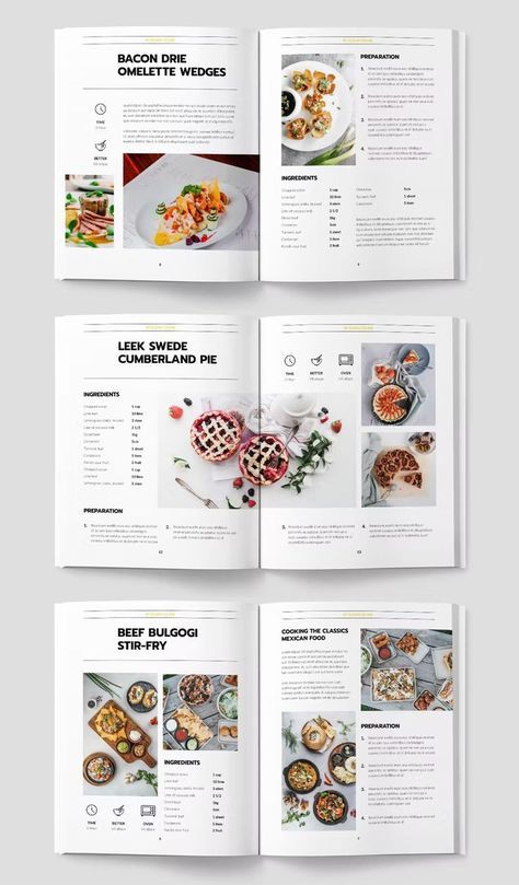 Recipe Book Template InDesign INDD & IDML Drink Magazine Layout, Magazine Recipe Layout, Cookbook Page Design, Recipe Book Layout Design, Recipe Book Design Templates, Recipe Design Layout, Recipe Page Design, Cooking Book Design, Recipe Book Layout