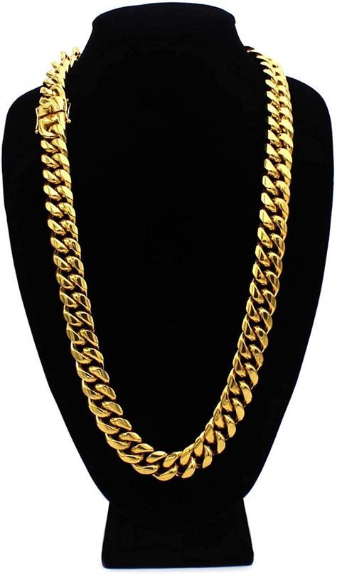 Necklaces For Men Gold, Gold Chain Jewelry For Men, Mens Gold Chain Necklace, Gold Fashion Jewelry, Real Gold Chains, Chain Necklace For Men, Gold Cuban Link Chain, Hip Hop Necklace, New Gold Jewellery Designs