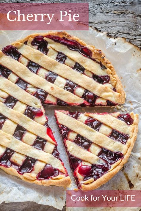 Cherry Pie #cookforyourlife #cfyl #cherrypie #cherries #pie #highcalorie #vegetarian #sweettreat #cooking #wholefoods #cleaneating #cleaneats #fitfood #homecooking #recipe #cancersurvivor #healthy #foodie #cancerfree #beatcancer #healingfoods #eatwell #chemo #feedyoursoul #healthylifestyle #healthyrecipes #healthyeating #healthymeals #eatup #cancerfreeme #cancerrecipes #fightcancer #nutrition Duncan Hines Cherry Pie Recipe, Christmas Desert Recipes, Homemade Cherry Pies, Cherry Pie Recipe, Deserts Easy, Cherry Filling, Duncan Hines, Homemade Pie Crusts, Scrumptious Desserts