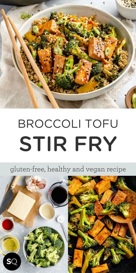 Make a quick, healthy vegan broccoli tofu stir fry recipe with quinoa and a simple, flavorful spicy soy sauce for a naturally gluten-free weeknight dinner.Quick and easy mealSpeedy and healthy is the name of the game for us! Broccoli Tofu Stir Fry | Lunch or Dinner Idea | Vegan & Gluten-Free Recipe | Simply Quinoa Brócoli Recipes, Tofu Broccoli Stir Fry, Recipe With Quinoa, Tofu Dinner Recipes, Spicy Soy Sauce, Broccoli Recipes Healthy, Tofu Broccoli, Broccoli Tofu, Vegan Broccoli