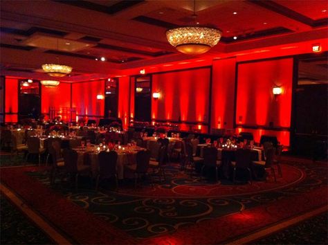 Blog Valentines Gala, Red Uplighting, Bride Shower Games, Uplighting Wedding, Red Bouquet Wedding, Church Wedding Decorations, Gold Backdrop, Bride Shower, Wedding Card Holder