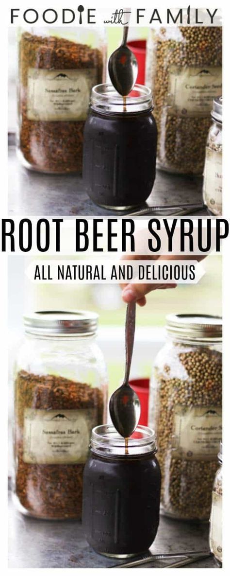 Root Beer Syrup Recipe, Beer Syrup, Homemade Root Beer, Soda Stream Recipes, Root Beer Recipe, Homemade Rootbeer, Soda Syrup, Homemade Soda, Fermented Cabbage