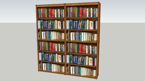 INTERIOR/CLUTTER Double Bookshelf - 3D Warehouse Bedroom 3d Warehouse, Study Table 3d Warehouse, Sketchup Warehouse Furniture, Library Cabinet, Decor 3d Warehouse, 3dwarehouse Sketchup, Wall Mounted Bookshelves, Vintage Bookshelf, Interior Design Drawings