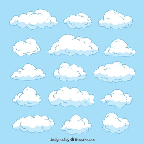 Great collection of hand-drawn clouds wi... | Premium Vector #Freepik #vector #abstract #hand #cloud #nature Drawn Clouds, Scrapbook Letters, Ciel Rose, Cloud Illustration, A Level Art Sketchbook, Illustration Mignonne, Cartoon Clouds, Unicorn Pictures, Cute Sun