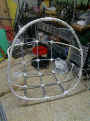 Picture of Bending How To Make A Hanging Chair, Pvc Chairs Diy, Hanging Chair Stand Diy, Diy Swinging Chair, Diy Hanging Egg Chair, Diy Hanging Chair How To Make, Diy Hanging Chair Stand, Diy Egg Chair, Macrame Hanging Chair Diy