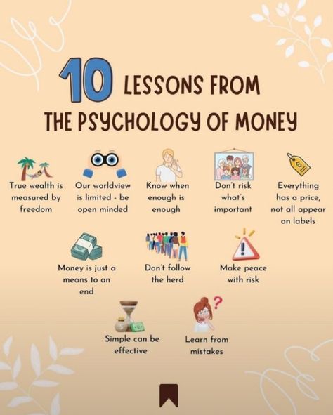 1️⃣0️⃣ LESSONS FROM THE PSYCHOLOGY OF MONEY👑Billionaire's Mindset✅️... ____________________________________________. 🚀 Empowering Your Success | 📈 Business Strategist Sharing Top Tips & Insights   💼 Unlocking Potential | Dive into the world of business with actionable advice & strategies!   🏆 Championing Growth | Committed to helping YOU become the best in your field.   💰 Monetize Your Passion ... Money Principles, Unlocking Potential, Improve Intelligence, Psychology Of Money, Financial Literacy Lessons, Good Leadership Skills, Self Help Skills, Money Saving Methods, Money Saving Techniques