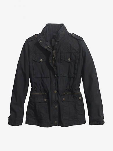 Utility Jacket - Black | Levi's® US Black Utility Jacket, Shoulder Epaulettes, Black Levis, Long Haul, Utility Jacket, Effortless Style, Parka, Levi's, Clothes