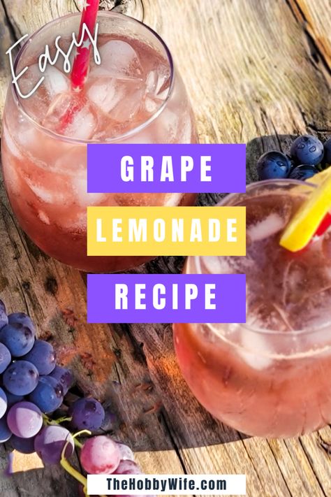 Ways To Use Grape Juice, Recipes Using Grape Juice, Grape Lemonade Recipe, Grape Juice Punch, Concord Grape Recipes, Grape Lemonade, Grape Juice Recipe, Grape Vodka, Concord Grapes