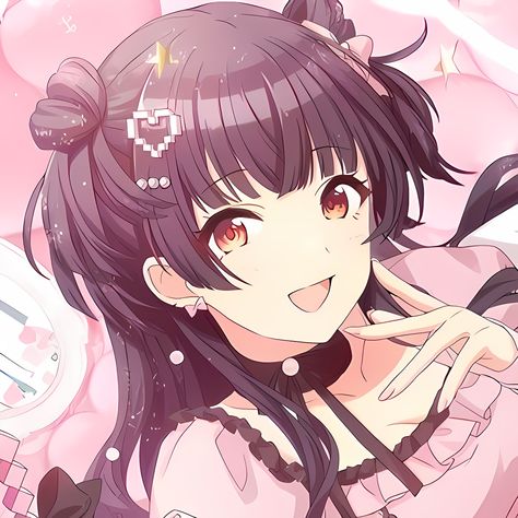 Fuyuko Mayuzumi, Jirai Kei, Black Hair, Red, Hair, Anime, Pink, Black