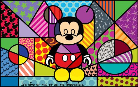 imagen descubierto por yangdoyin. Descubre (¡y guarda!) tus propias imágenes y videos en We Heart It Romero Britto Art, Britto Art, Disney Pop Art, Disney Illustration, Mickey Mouse Art, Twisted Disney, Painting Templates, Tableau Design, Cows Funny