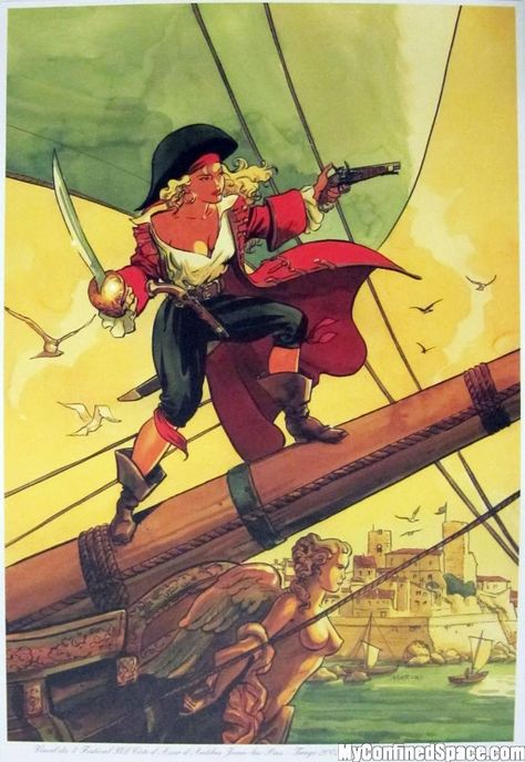 Women Pirate, Pirate Cartoon, Navi A Vela, Pirate Art, Female Inspiration, Pirate Woman, Bd Comics, Pirate Life, Concept Art Character