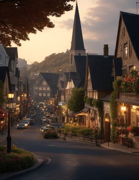 Suburban City Aesthetic, Magic Town Aesthetic, Spring Town Aesthetic, Small Town Neighborhood, Town Astethic, Old Town Aesthetic, Aesthetic Town, Small Town Aesthetic, Bloxburg City