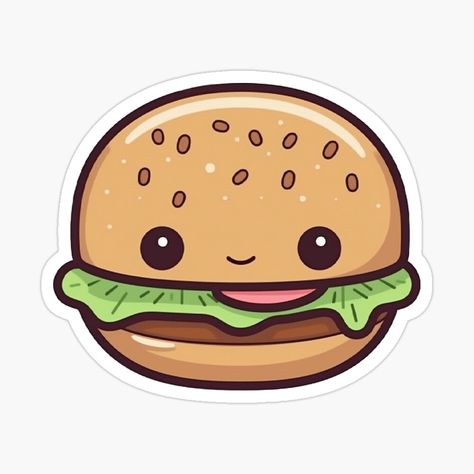 This design features a delightful Cute Kawaii Hamburger that will satisfy your appetite for cuteness. With its charming smile and adorable details, this kawaii hamburger is a playful twist on a fast food favorite. Whether you're a foodie or simply love cute and quirky designs, this Cute Kawaii Hamburger is sure to add a dose of delightful charm to your collection. Burger Cartoon Drawing, Burger Doodle, Kawaii Hamburger, Simba Birthday, Pyramid Project, Cute Hamburger, Cute Burger, Burger Drawing, Birthday Plans