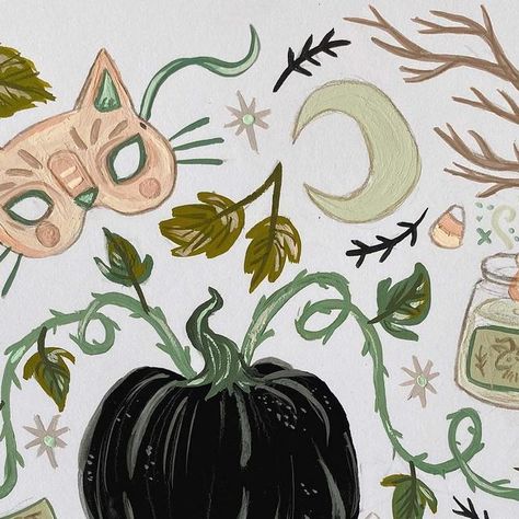 Olivia Faust on Instagram: "Idea: let’s skip summer this year and go directly to fall🙃🍂🎃🦇🖤 #isithalloweenyet *PS. Thank you for your pillowcase preorders!! I’ve placed my bulk order for them and will let you know when they come in! Can’t wait to get them to you!! Thank you so much!💜💀 #fallvibes #halloweenlover #everydayishalloween #halloweenart #ghoststories #spookyart #cottagecore #cottagecoreart #witchart #witchy #dreamingofhalloween" Halloween Cottage, Cottagecore Halloween, Witchy Cottage, W.i.t.c.h Art, Cottage Core Art, Witchy Halloween, Ghost Stories, Samhain, Bulk Order