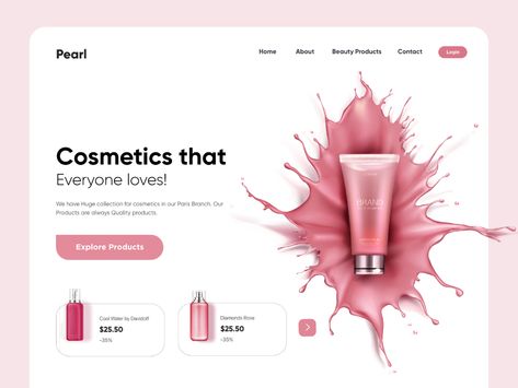 Cosmetic Landing page UX-UI Design by Ghulam Rasool 🚀 for Cuberto on Dribbble Beppu, Web Design Trends, Cosmetic Landing Page, Cosmetic Web, Design Café, Cosmetics Banner, Creative Web Design, Cosmetic Design, Beauty Website