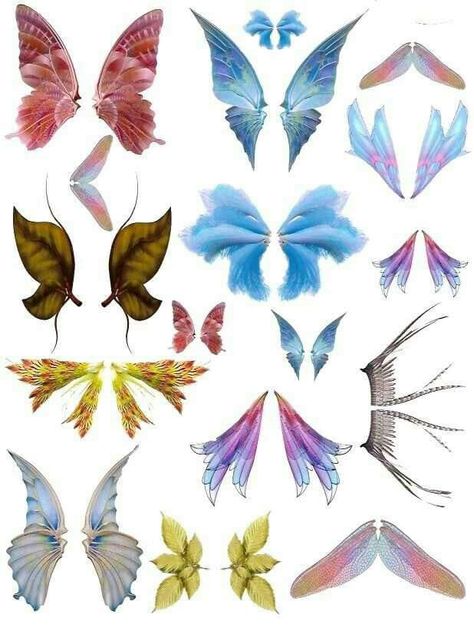 Art Altéré, Wings Drawing, Printable Collage Sheet, Coloring Tips, Dragon Wings, Fairy Wings, Fairy Art, Collage Sheet, Butterfly Wings