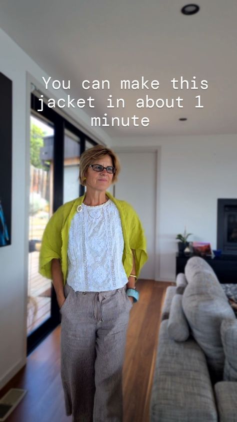 Angelia, Upcycled clothing, Designer and Teacher | This took me about 30 seconds to sew, it took longer to iron.😆 The linen was thrifted, and there was no waste.... | Instagram Hemming Jeans, Sewing Easy, Sewing Easy Diy, Upcycle Shirt, Upcycled Clothing, Diy Clothing, No Waste, Vest Shirt, Sewing Tips