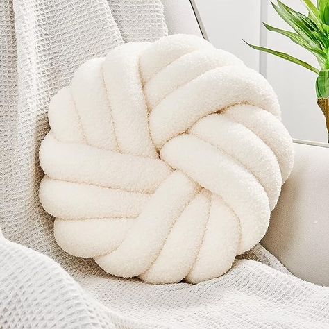 Uvvyui Knot Pillows, 14 Inch Decorative Throw Pillows Round Pillows Cushion, Soft Handmade Knotted Ball Pillow Plush Cushion Home Decor for Bed Couch Living Room (Ivory, 14 Inch) : Amazon.ca: Home Knotted Pillows, Decoration Pillows, Knot Pillows, Round Pillows, Ball Pillow, Knot Pillow, Round Throw Pillows, Garden Pillows, Small Apartment Decorating