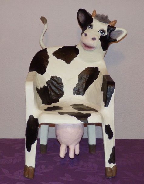 Funny Chandelier, Silly Furniture, Cow Furniture, Weird House Decor, Quirky Chairs, Cow Chair, Weird Chairs, Strange Decor, Ugly Furniture