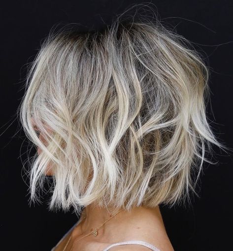 Shaggy Blonde Bob Haircut Choppy Bobs, Blonde Balayage Bob, Ideas Haircut, Balayage Bob, Messy Bob Hairstyles, Short Hairstyles Fine, Haircut Blonde, Blond Balayage, Blonde Short