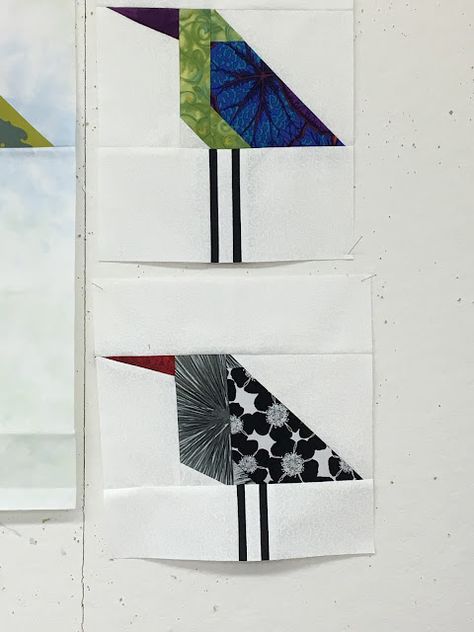 The Patchery Menagerie: Birds, Birds, Birds Class at Quilted Threads Bird Quilt Blocks, Big Block Quilts, Picnic Quilt, Bird Applique, Fiber Art Quilts, Fabric Postcards, Bird Quilt, Paper Birds, U Turn