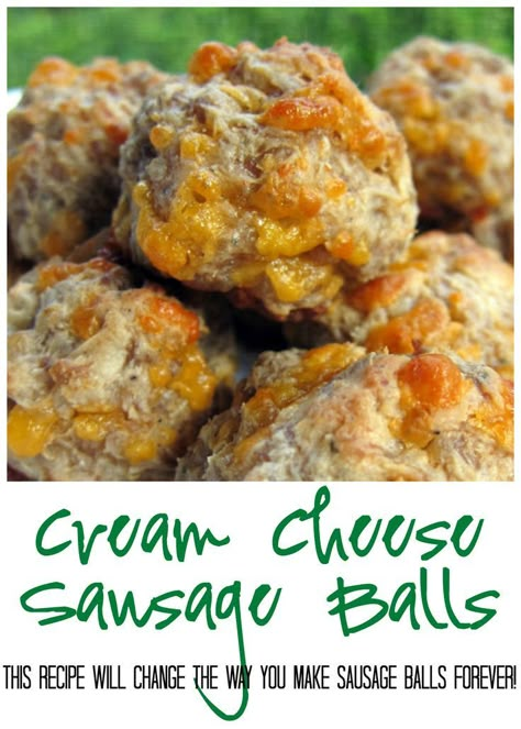 Cream Cheese Sausage Balls - this recipe will change the way you make sausage ball forever! Only 4 ingredients! Seriously THE BEST sausage balls EVER! Keto Sausage Balls, Sausage Balls Bisquick, Sausage Cheese Balls, Cream Cheese Sausage Balls, Sausage Balls Recipe, Keto Sausage, Keto Cinnamon Rolls, The Best Keto Recipes, Keto Appetizers