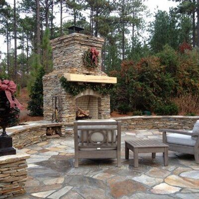 Mary Francis Tate Rustic Outdoor Fireplaces, Outdoor Stone Fireplaces, Outside Fireplace, Outdoor Fireplace Designs, Outdoor Fireplace Patio, Backyard Fireplace, Patio Fireplace, Stone Patio, Outdoor Stone