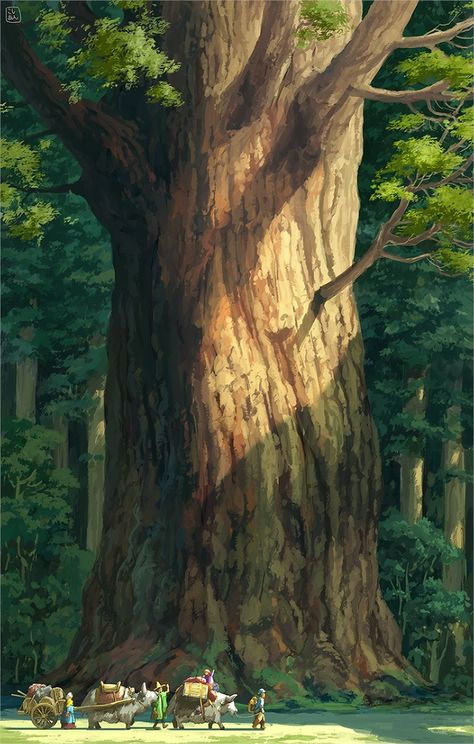 Painting About Nature, Forest Drawing, Forest Illustration, Environment Art, Magic Forest, About Nature, Forest Painting, Ghibli Art, Tree Illustration