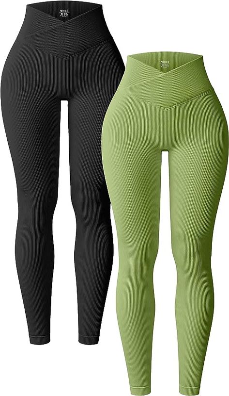 Waist Cross Over Athletic Exercise Leggings Mode Hippie, Kids Camera, Yoga Legging, Exercise Leggings, High Waist Yoga Pants, Ribbed Leggings, Workout Sets, Avocado Green, Birthday Gifts For Girls