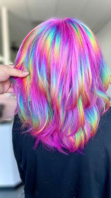 Prism Hair, Unicorn Hair Color, Holographic Hair, Rave Hair, Bold Hair Color, Creative Hair Color, Neon Hair, Dyed Hair Inspiration, Pretty Hair Color