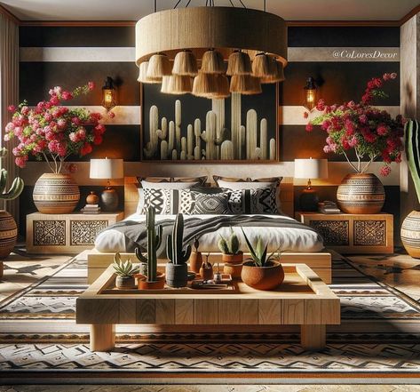 My @giLherrera twist of a Modern Mexican Hacienda guest-room (digital rendering for a client) with a Tulum/Cabo Touch: Inspired by my hometown of Palm Springs/CoacheLLa Valley . 100% Mexican Artisan Decor for the WIN🥳🇲🇽♥️ . At CoLores Decor Our team is constantly experimenting with textures & “WOW” styles for a UNIQUE statement design for any room…Introducing TOP 🇲🇽 MeXican Artisan Design & CATAPULTING our culture’s Talent through the vision of our founder, GiL Herrera @giLherrera ♥️ . We wor... Modern Mexican Hacienda, Mexican Boho Decor, Hacienda Bedroom, Mexican Style Home Decor, Mexican Living Room, Palm Springs Interior Design, Mexican Style Home, Mexican Bedroom, Modern Mexican Home Decor