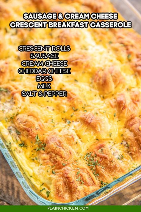 Cresent Roll Breakfast Casserole, Crescent Breakfast Casserole, Sausage Cream Cheese Crescent Rolls, The Best Breakfast Casserole, Sausage And Cream Cheese, Egg And Cheese Casserole, Recipes Using Crescent Rolls, Crescent Breakfast, Sausage Egg Casserole