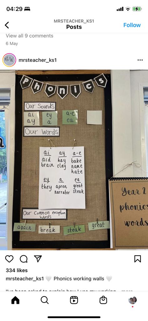 Phonics Working Wall, Phonics Classroom Display, Year 1 Phonics Display, Phonics Board Display, Literacy Display Eyfs, Year 2 Display Ideas, Neutral Display Classroom, Phonics Wall Display Classroom, Year 1 Classroom Displays