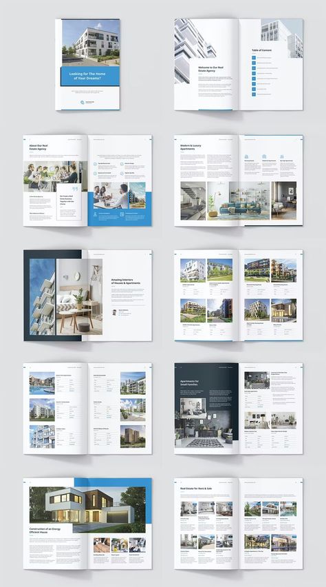 Luxury Real Estate Brochure, Real Estate Brochure, Brochure Design Layouts, Real Estate Book, Luxury Brochure, Property Brochures, Buy Real Estate, Modern Real Estate, Brochure Design Layout