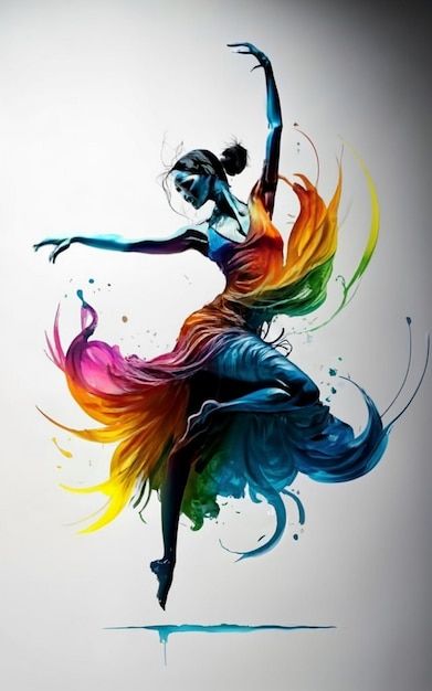 Lady of Dance Silhouette Symmetric Painting, Women Silhouette Art, Female Silhouette Art, Dancer Art, Rainbow Dance, Dance Silhouette, Dancer Silhouette, Cute Hand Tattoos, Dancing Figures