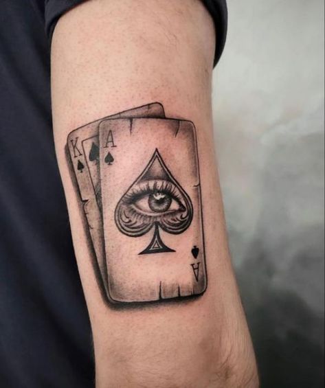 Card Tattoos For Men, Card Tattoos, Poker Tattoo, Spades Tattoo, Ace Of Spades Tattoo, Playing Card Tattoos, Tattoo Ideas With Meaning, Spade Tattoo, Ace Tattoo