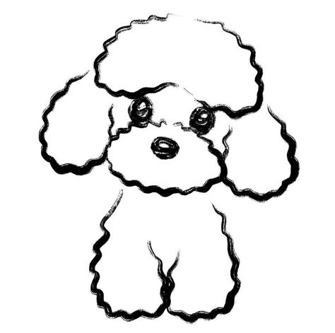 Dog Sketch Easy, Anjing Poodle, Poodle Drawing, Dog Drawing Simple, Cute Tattoos On Wrist, Sharpie Drawings, Simple Sketch, Pug Art, 강아지 그림