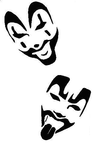 Stencil faces Screen Printing Designs Stencil, Clown Flash, Diy Clothes Bleach, Bleach Painting, Black And White Clown, Cool Stencils, Halloween Pumpkin Carving Stencils, Face Stencils, Notebook Doodles