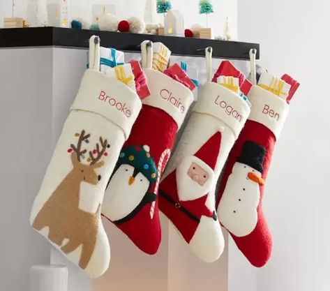 Modern Christmas Stocking, Cute Christmas Stockings, Burlap Stockings, Custom Stocking, Felt Stocking, Christmas Stocking Pattern, Felt Ball Garland, Personalized Stockings, Navidad Diy