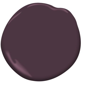 Behr Plum Paint Colors, Eggplant Purple Paint Colors, Benjamin Moore Eggplant, Best Dark Purple Paint Colors, Dark Purple Kitchen Walls, Benjamin Moore Dark Purple, Eggplant Wall Color, Moody Purple Bathroom, Deep Purple Paint Colors