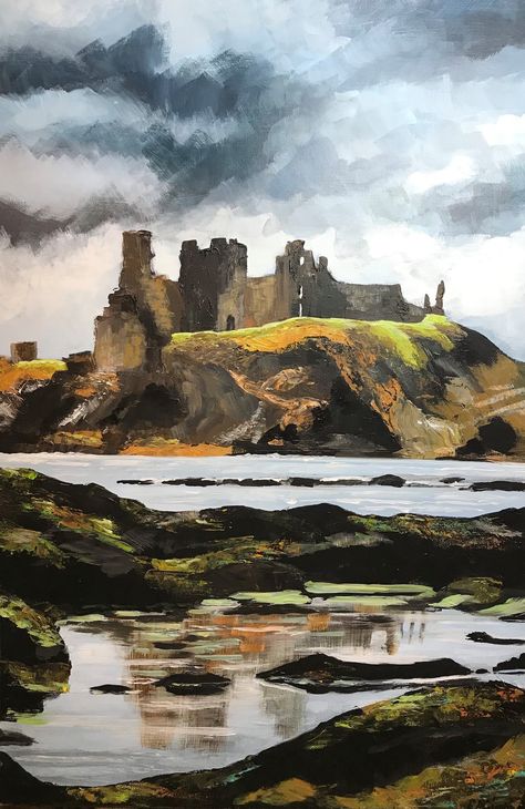 https://flic.kr/p/2jKRCSz | Tantallon Castle | 20 x 30 ins., painted Sept 2020 Landscape Paintings Scotland, Scotland Oil Painting, Scotland Painting Acrylic, Scotland Art Painting, Castle Landscape Painting, Scottish Paintings Landscapes, Scottish Landscape Art, Scottish Highlands Painting, Castles Paintings