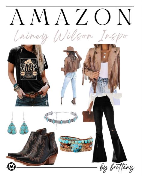 Another fun Lainey Wilson inspired outfit from Amazon. #amazon #country #laineywilson #outfit #inspo #ltk #bybrittany#LTKGiftGuide Follow my shop @brittanyjohnson on the @shop.LTK app to shop this post and get my exclusive app-only content! #liketkit #LTKxPrimeDay #LTKFind #LTKstyletip @shop.ltk https://liketk.it/4dJIg Lainey Wilson Outfits, Concert Outfits Winter, Country Concert Outfit Winter, Country Concert Outfit Fall, Concert Outfit Fall, Concert Outfit Winter, Country Chic Outfits, Nfr Outfits, Outfits Amazon