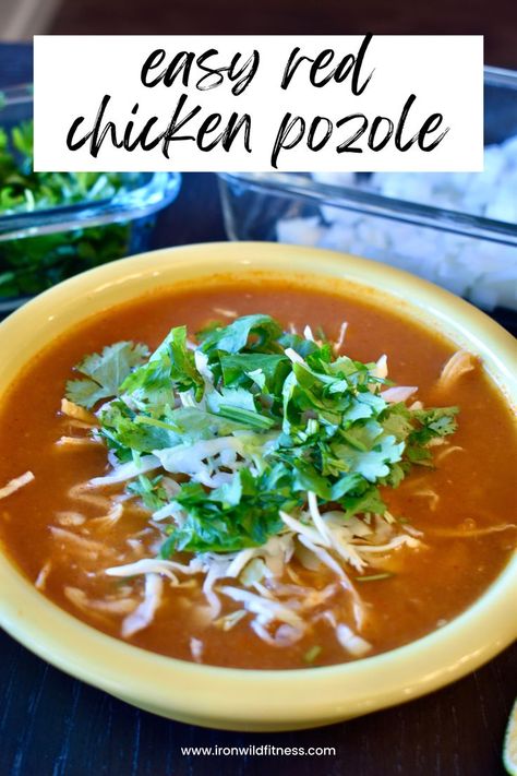 Red Chicken Posole Recipes, Pasole Recipe Easy, Chicken Posole Recipe Crock Pots, Red Posole Recipe Chicken, Chicken Posole Recipe Easy, Crockpot Pozole Chicken, Chicken Posole Recipe Red, Pozole Instant Pot Recipe, Easy Posole Recipe Chicken