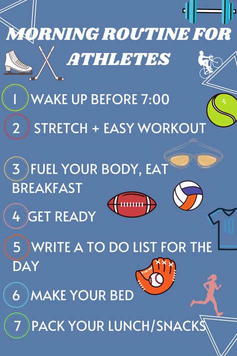 Athletic Morning Routine, Athletic Breakfast, High School Workout Routine, Goals For Athletes, Morning Routine For Athletes, Student Athlete Schedule, School Morning Routine With Workout, Football Routine, High School Athlete