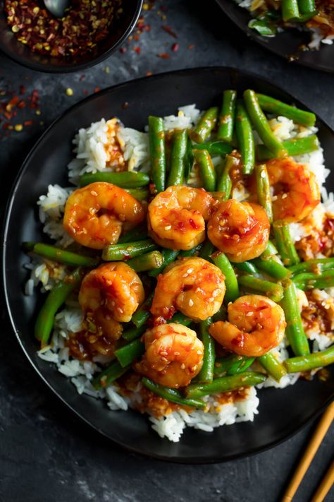 Green Bean Recipes Healthy, Oven Green Beans, Shrimp And Green Beans, Stir Fry Green Beans, Low Acid Recipes, Green Beans Recipe, Shrimp Recipes Healthy, Honey And Soy Sauce, Shrimp Recipes For Dinner