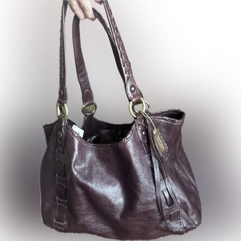 COACH “Dylan” brown leather LIMITED EDITION style#3H00045156 large tote Coach Leather Shoulder Bag With Handles, Elegant Coach Hobo Bag With Leather Handles, Coach Leather Hobo Bag For Formal Occasions, Vintage Bags Aesthetic, Brown Hobo Bag, Dylan Brown, Campomaggi Bags, College Needs, Laptop Purse