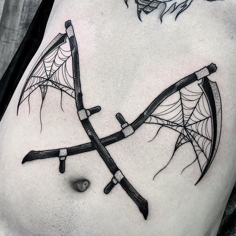 Scythe Tattoo, Tattoo Art Drawings Sketches, Ghost Orchid, Homemade Tattoos, Tattoos Black, Scary Tattoos, Chest Piece Tattoos, Incredible Tattoos, Stomach Tattoos