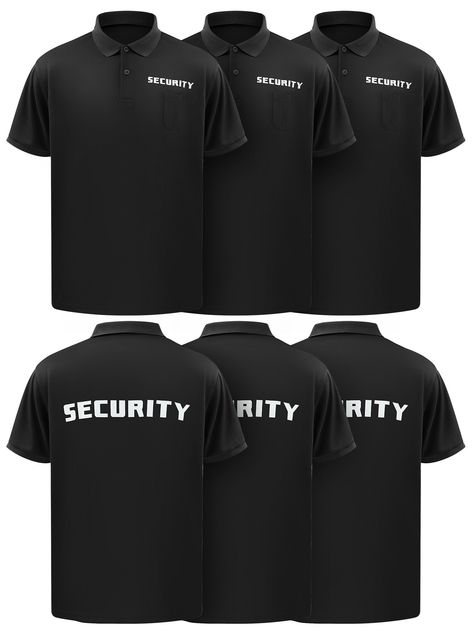 PRICES MAY VARY. Large Quantity: you will get 9 pcs of poly security shirts, which can not only meet your daily replacement needs, but also nice for entire patrol team, such as event staff, bouncers, guards, bike patrol or watchmen for stadium and campus Functional Design: the professional security tee design with classic botton and collar, there is 5 pen pockets on left chest for easy hold or use of your pens; Left chest and back silkscreen print with "security", convenient and eye catching Pol Guard Uniform Design, Security Guard Costume, Security Shirts, Men's Security Uniform, Guard Costume, Safety Officer, Officer Uniform, Security Uniforms, Security Guard Companies