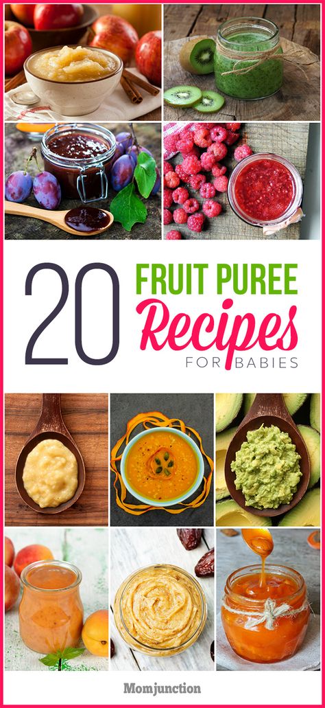 20 Amazingly Healthy And Tasty Fruit Purees For Babies Fruit Puree Recipes, Purees For Babies, Apple Puree For Baby, Pureed Food, Recipes For Babies, Puree Recipes, Fruit Combinations, Baby Fruit, Baby Foods