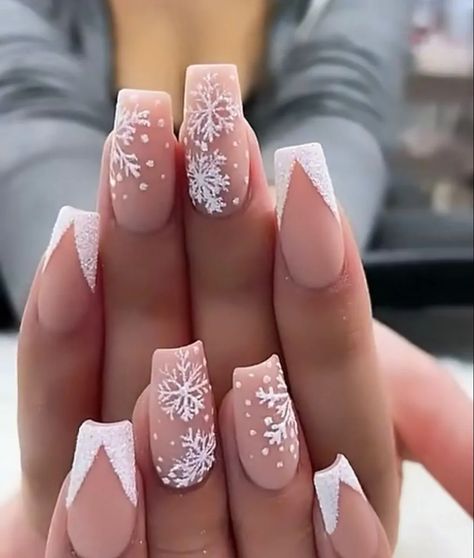 50 cute fall nail ideas and winter nail designs you don't want to miss! I'm definitely getting #8 tomorrow - I just can't help myself! Too cute! winter nail trends #nails #Christmas #winternails #manicure #xmas Cute Nail Designs For Christmas Simple, Pretty Nails For New Years, Nail Ideas Acrylic Short Winter, Winter Christmas Nails Coffin, Med Length Christmas Nails, Christmas Nails Acrylic Short Coffin, Holiday Nails Coffin Christmas, Christmas Nails Nude Glitter, Xmas Nails Designs Simple Christmas